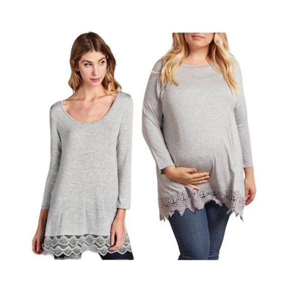 No brand / Not sure Tops - Dress shirt gray lace casul or maternity